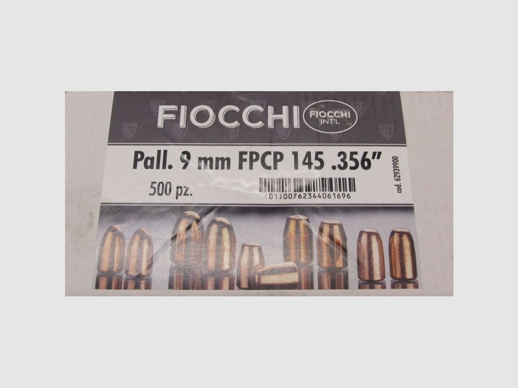 FIOCCHI Balas de Cobre 9MM 356 GR145