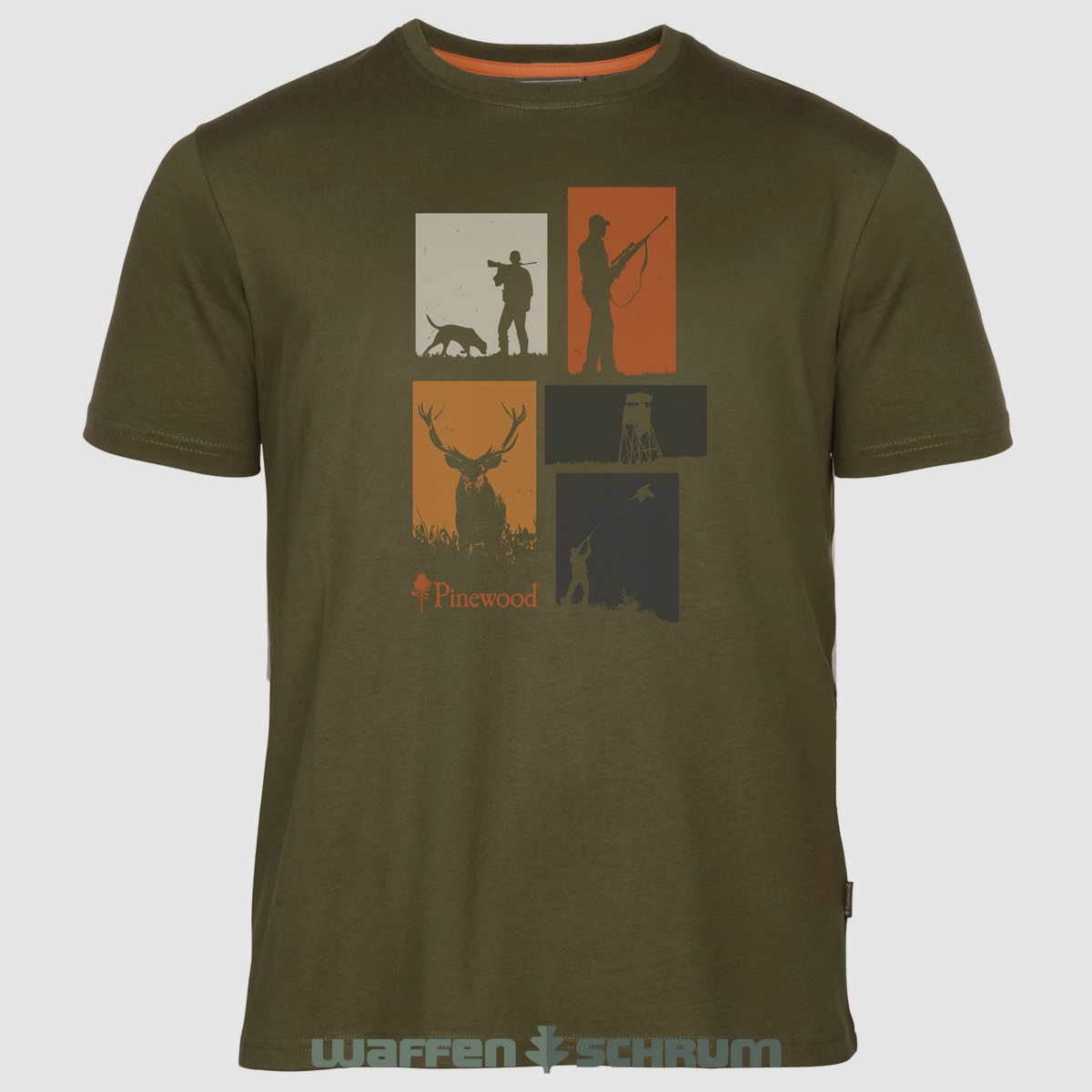 Pinewood T-Shirt Caza Oliva Mel