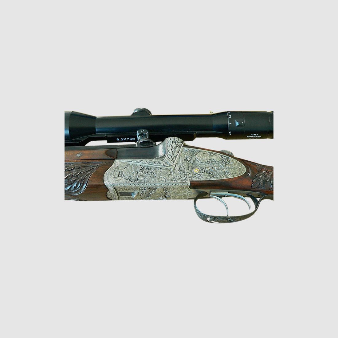 Doble rifle Bock Franzoj Ferlach, cal. 9,3x74R con visor