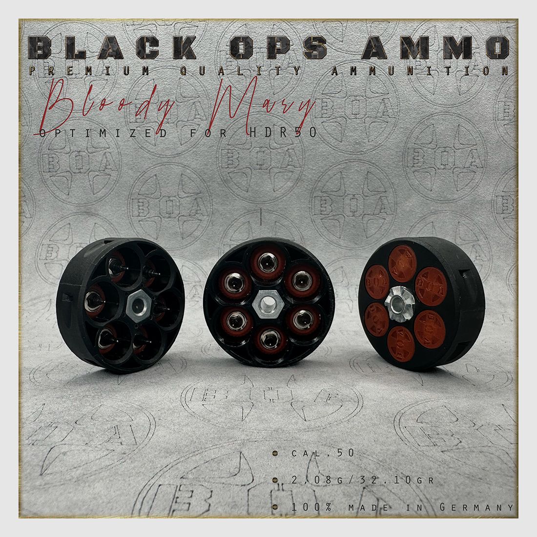 18x + 2 Bloody Mary BLACK OPS AMMO HDR 50 TR cal.50 Munition T4E Umarex HDR50 TR50