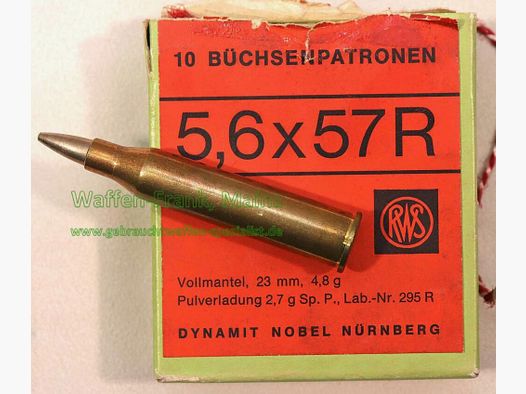 RWS (WZd.Fa.Rottweil) Büchsenpatronen 5,6x57R