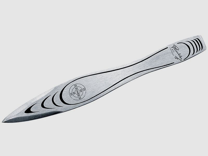 Großes Wurfmesser, rostfrei, 30cm, Lederscheide
