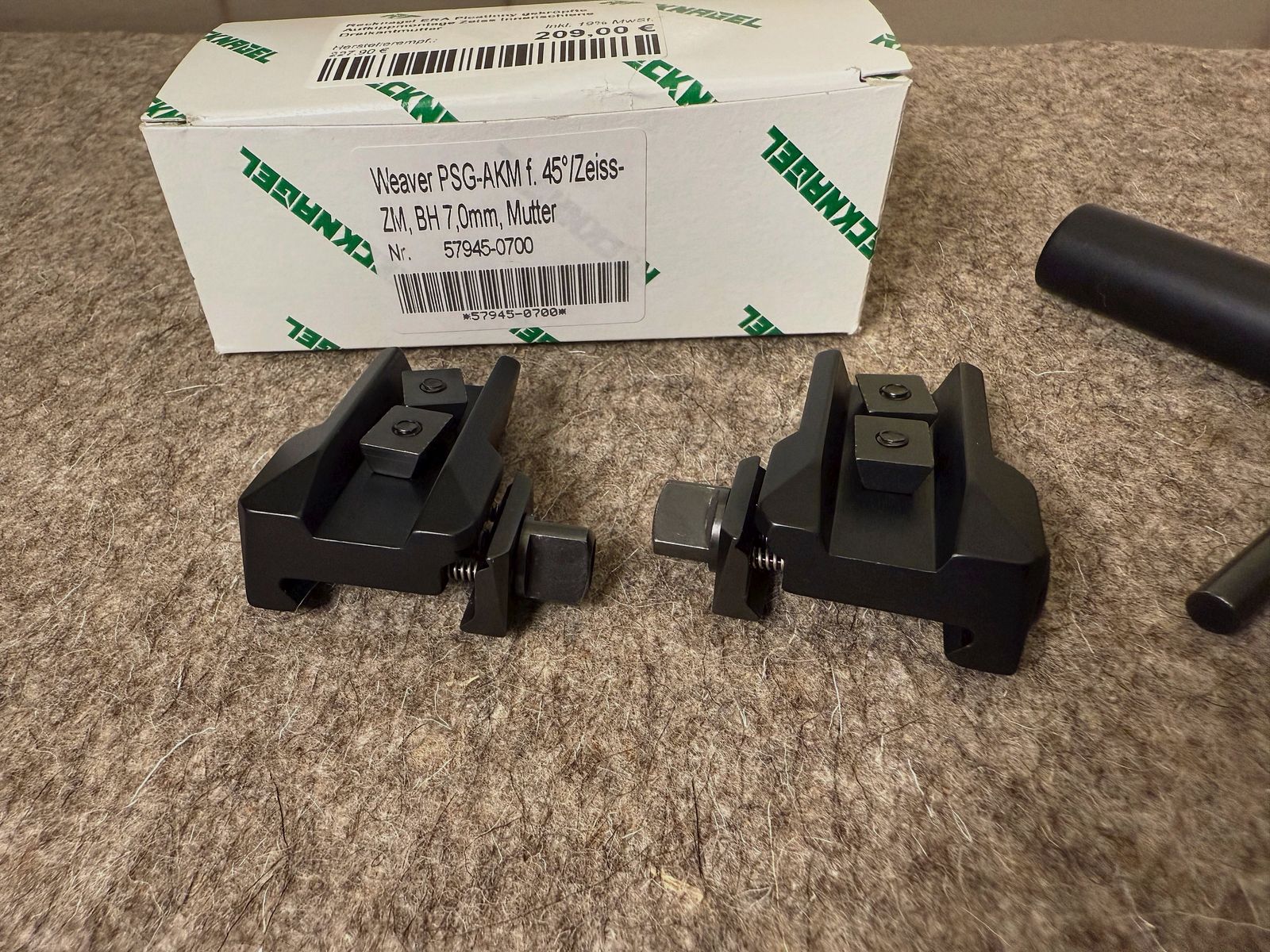 Recknagel ERA Picatinny nachchylona montaż do podnoszenia dla Zeiss Innenschiene