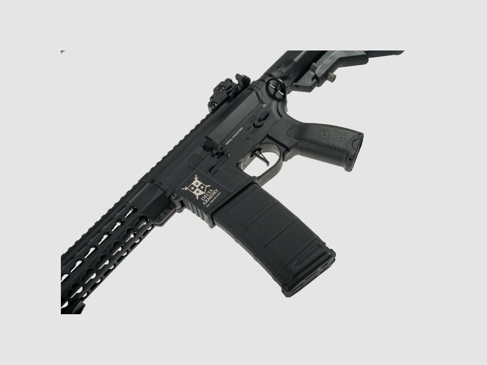 AR15 KeyMod 10 inch CHARLIE ETU NC! - Delta Armory Series Black S-AEG Airsoft Rifle Free from 18 Years