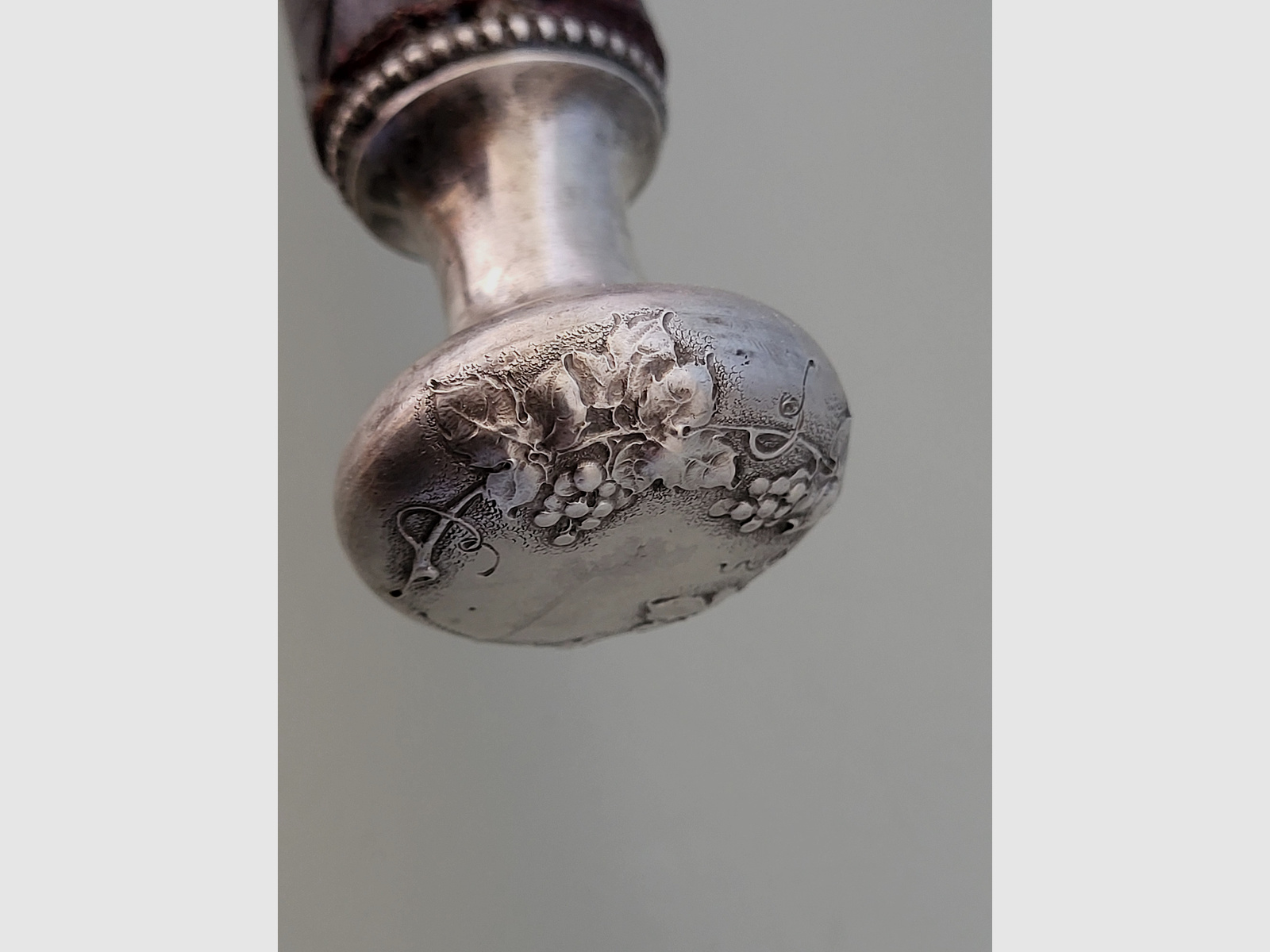 Canne de promenade Art nouveau - argent 800 - avec contenu - ambre - "Bruckmann & Sehne