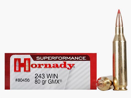 CAL. 243 WIN HORNADY GMX SP 80 GRANI confezione 20 Pz.