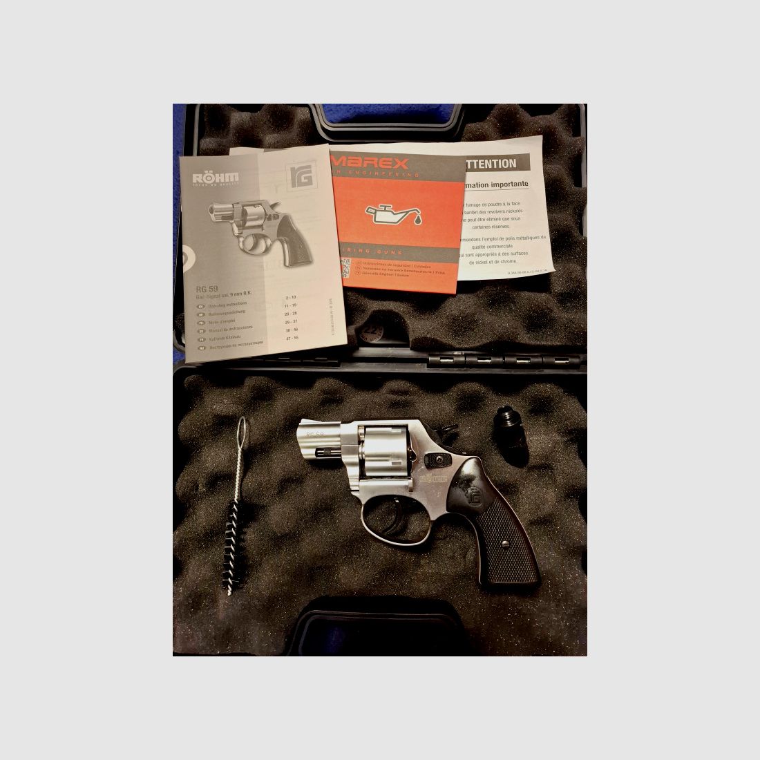 Röhm RG 59 Schreckschuss Revolver Nickel  9 mm R.K. (PTB 735) 