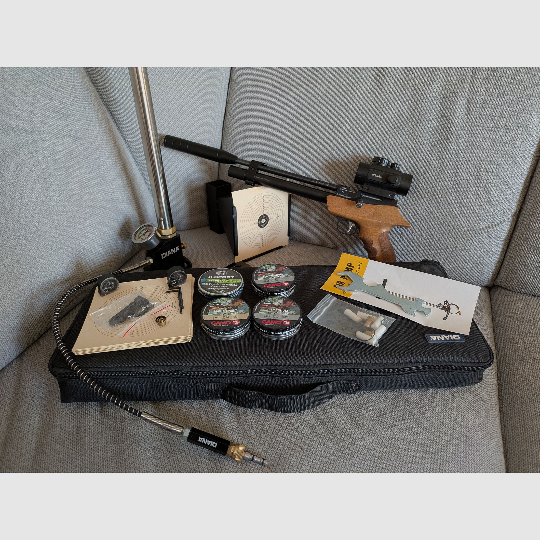 Diana Bandit pistolet pneumatyczny 4,5 mm Gen I zestaw kompletny
