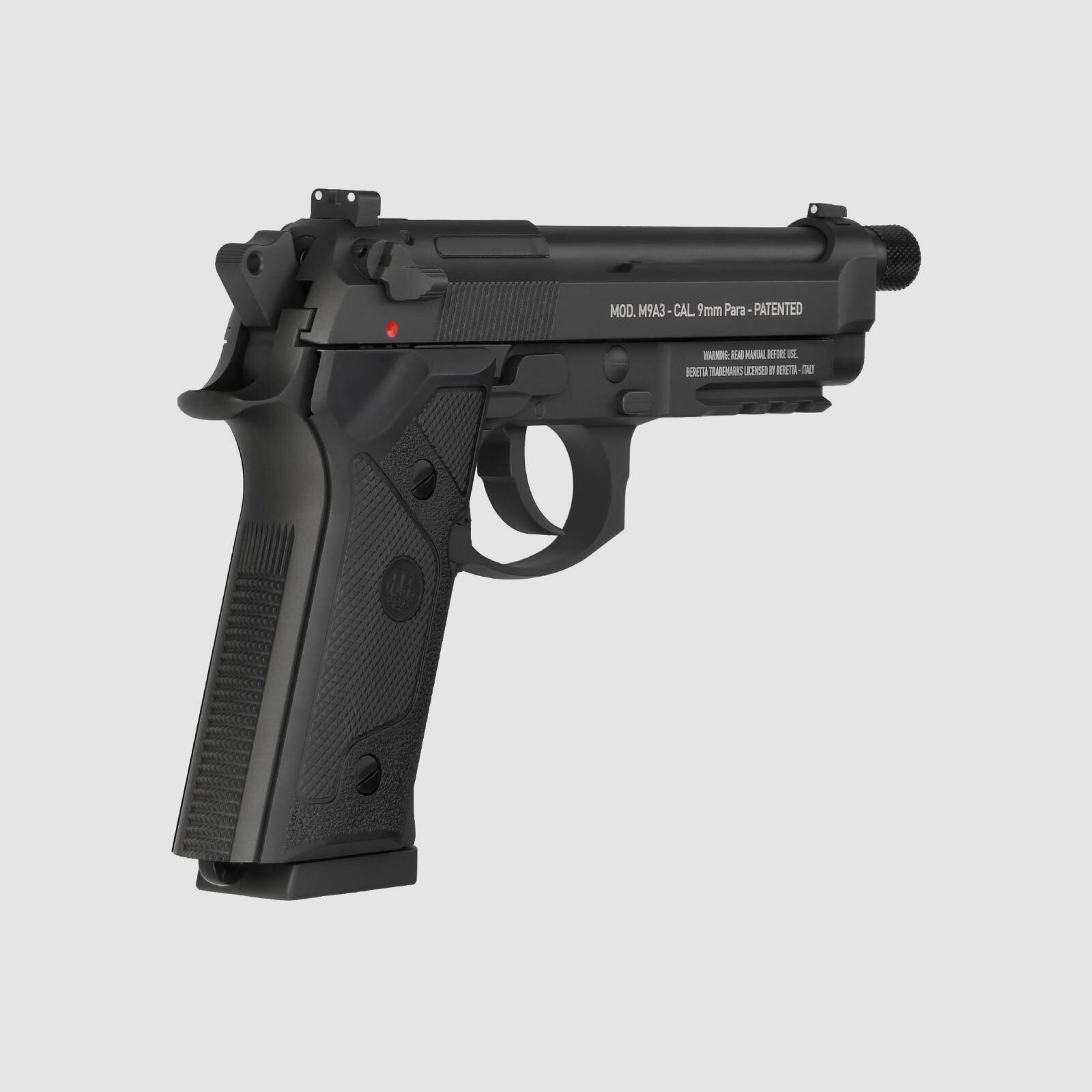 Luftpistolenset Beretta M9A3 FM Schwarz 4,5 mm Stahl BB Co2-Pistole Blow Back (P18)