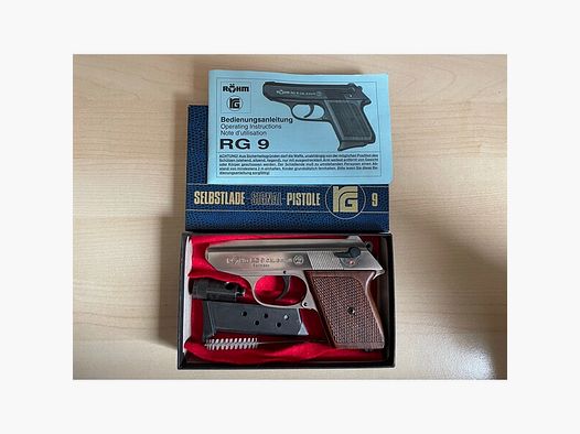 Gaspistole / SRS-Waffe Röhm Mod. RG 9 vernickelt im Kaliber 8mmK (PTB: 413)