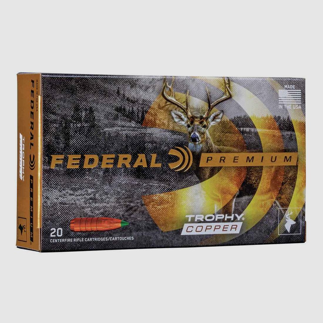 .338 Win. Mag. Trophy Copper lead-free 225 grs. Federal Ammunition