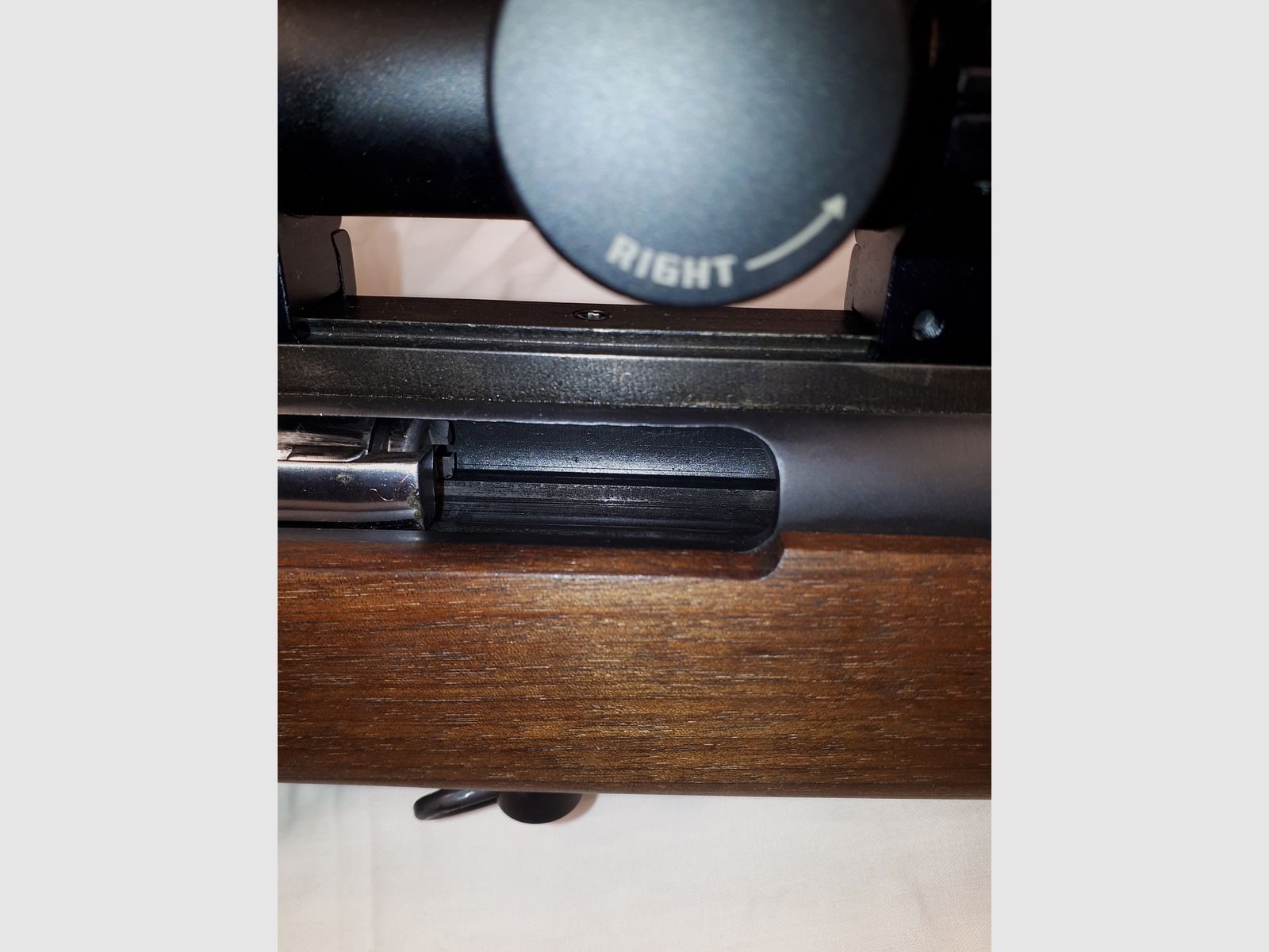 Musgrave field target rifle with scope and diopter.