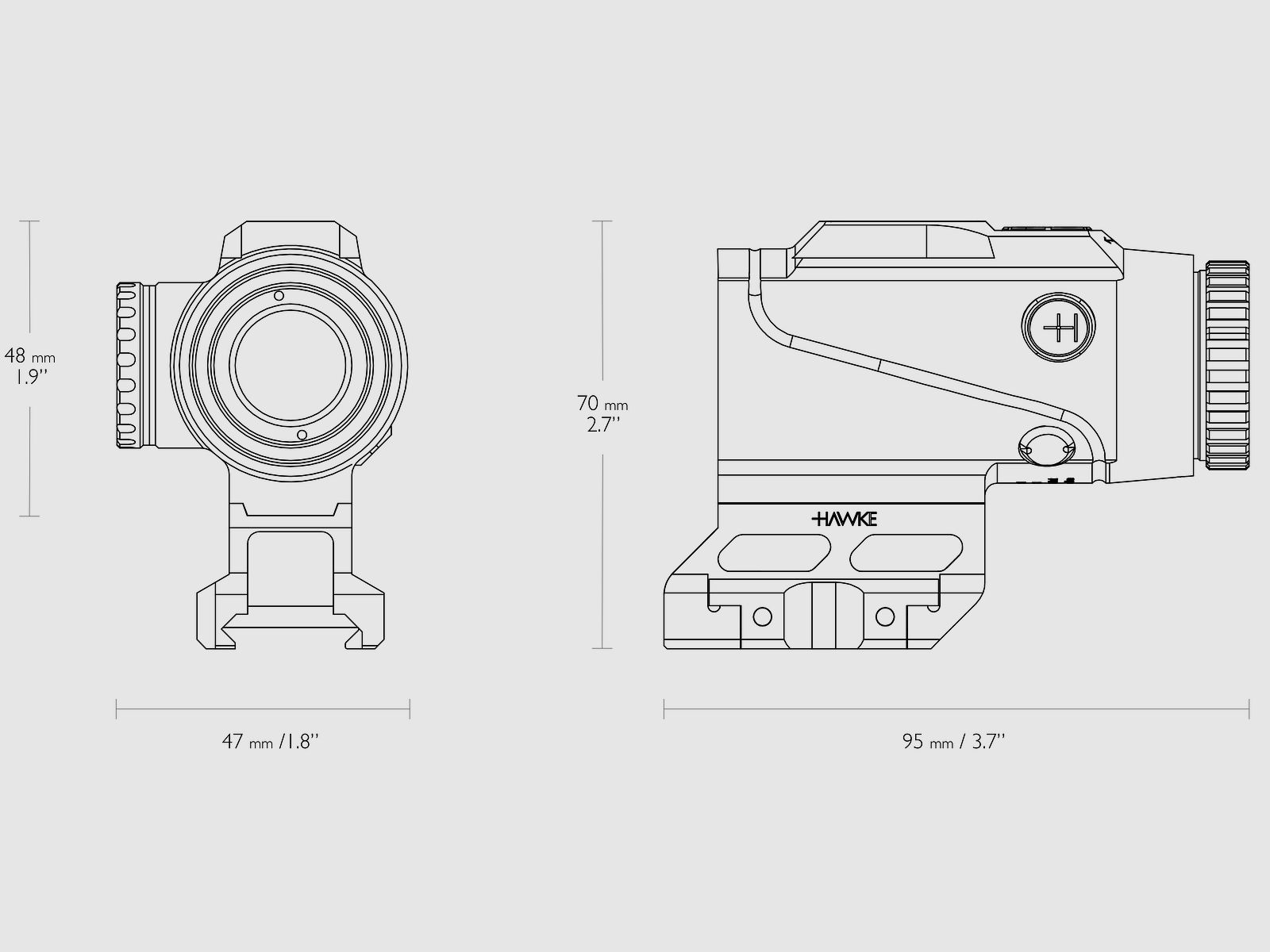 HAWKE Rotpunktvisier 12058 PRISM SIGHT 6X36 5.56 BDC DOT ABSEHEN