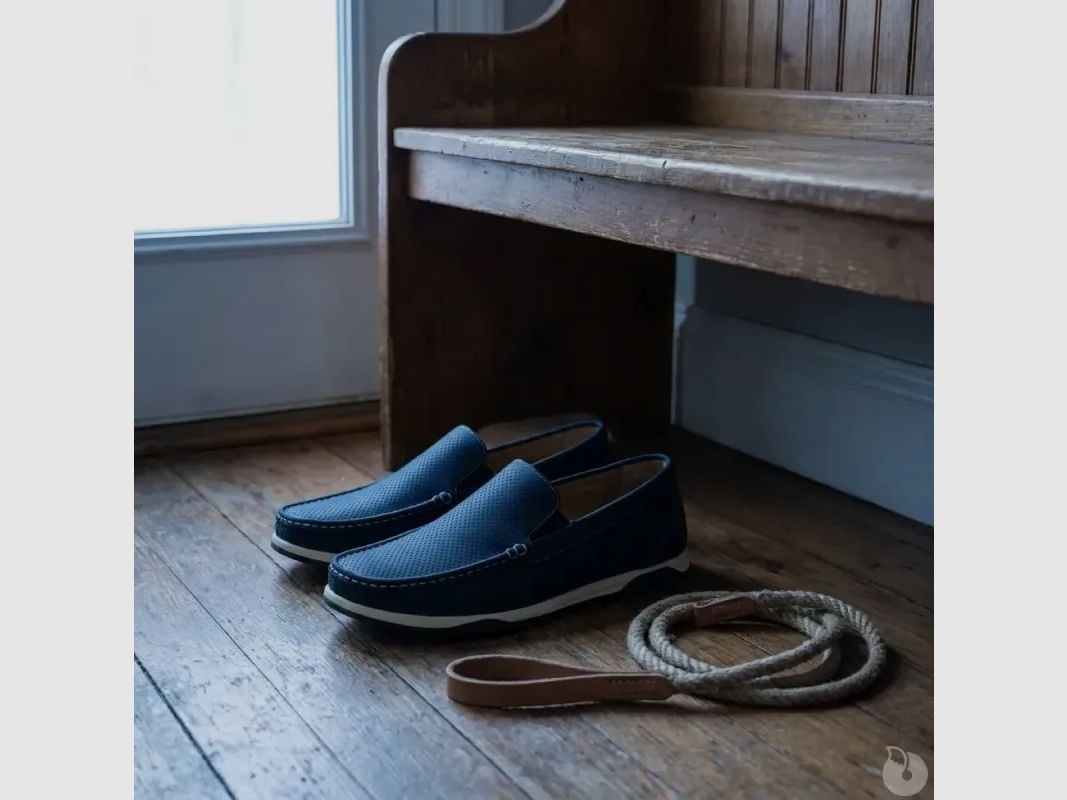 Chaussures bateau facile à enfiler synthétique bleu marine, image 1 sur 12