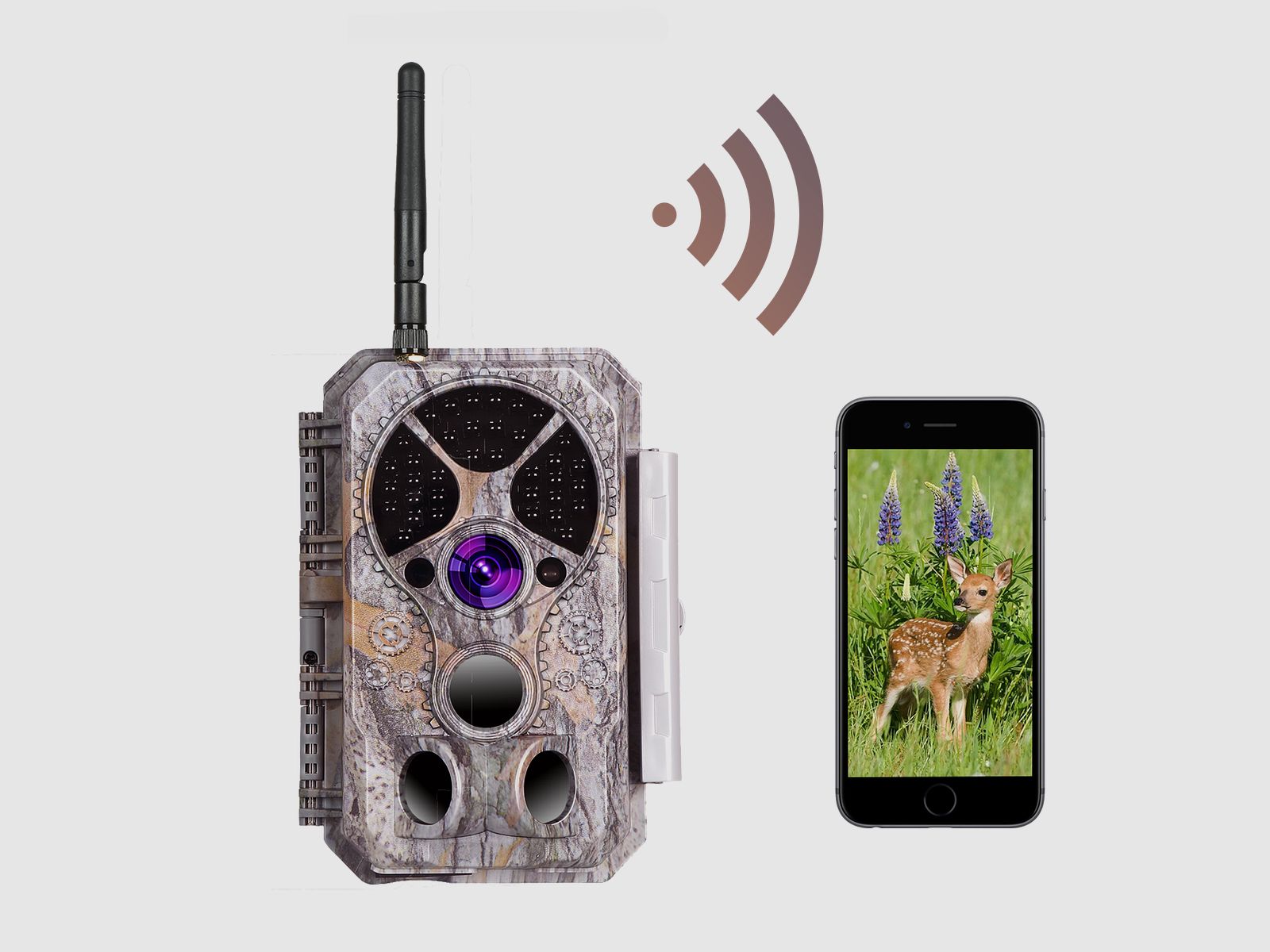 Wildkamera Wlan Fotofalle Jagdkamera Wildtierkamera 32MP 1296P 0,1s Schnelle Trigger Geschwindigkeit Nachtsicht Bewegungsmelder 120°PIR IP66 Wasserdichter | A350W