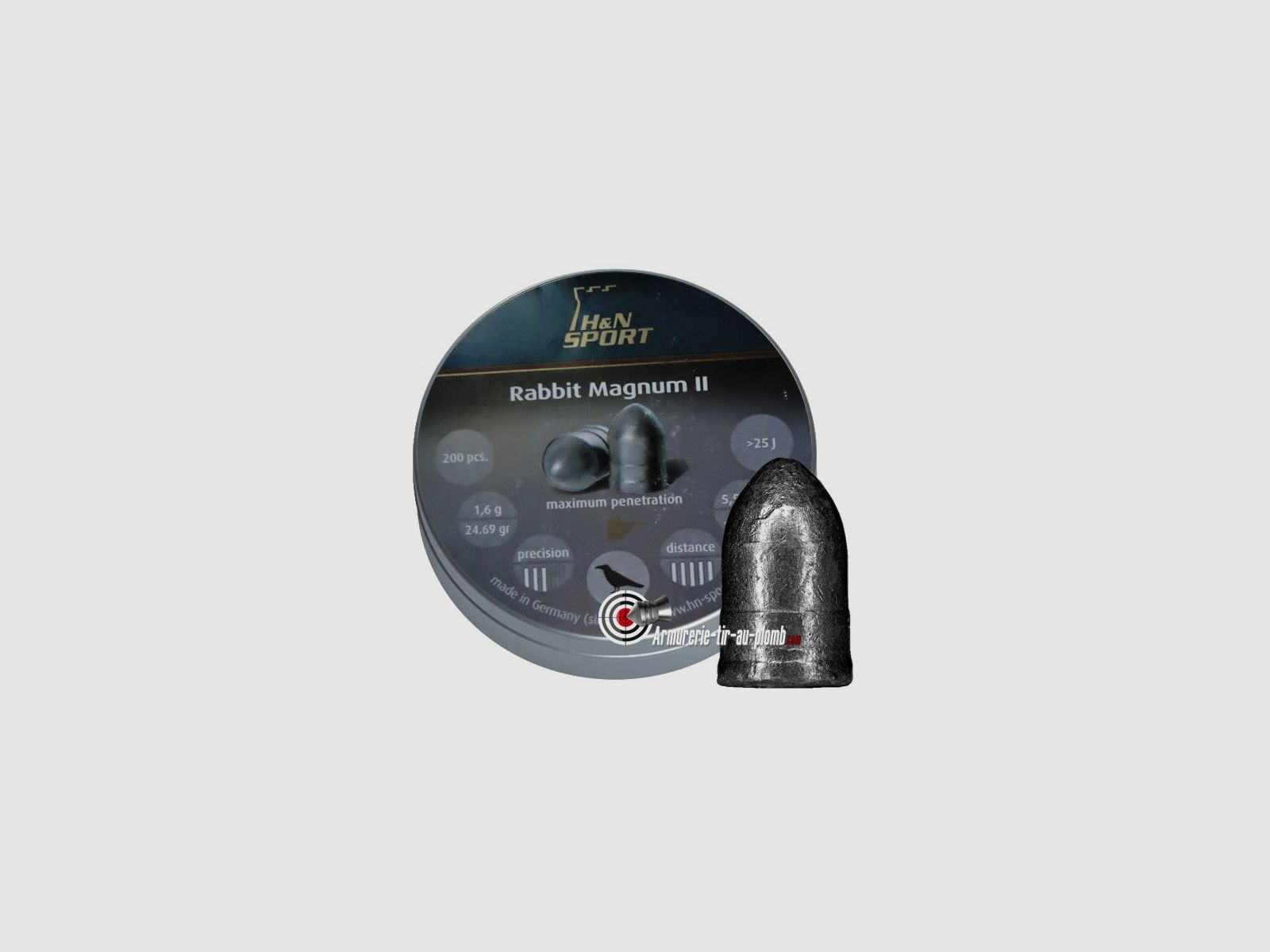 Plombs H&N Rabbit Magnum II - 5.5 mm, image 1 sur 2