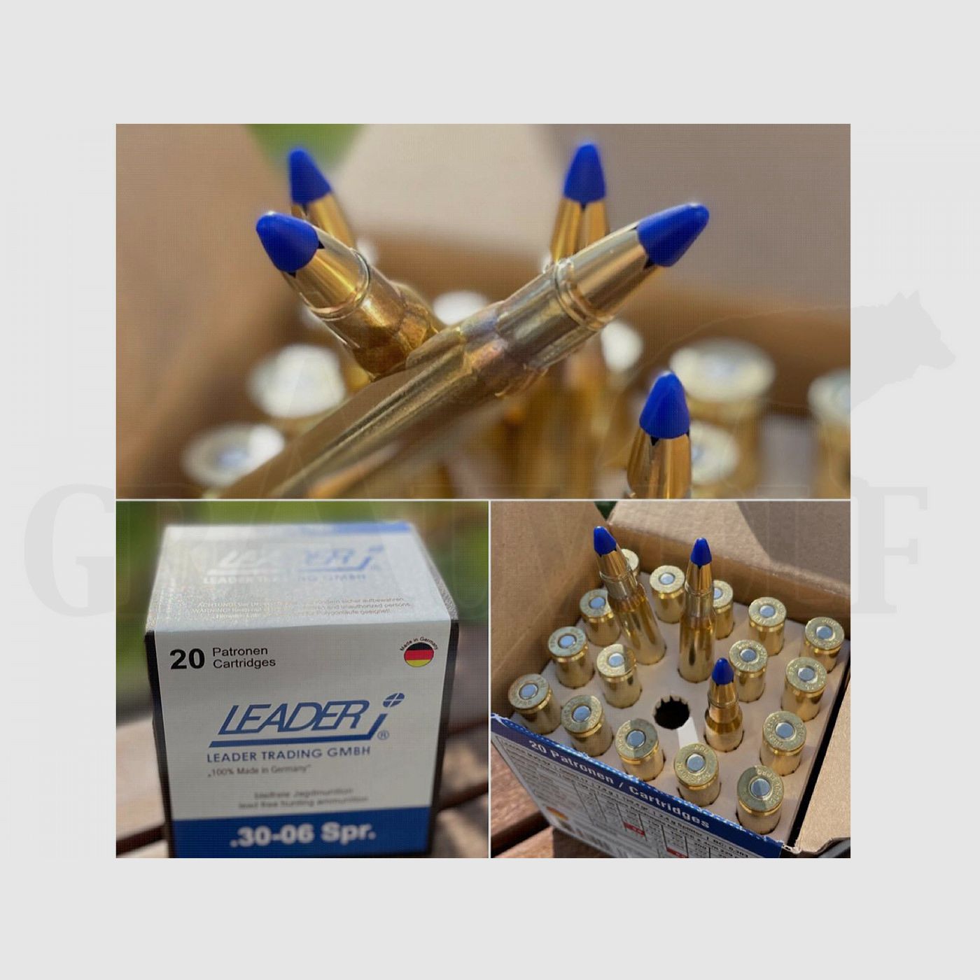 7x64 104 gr / 6,75 g Leader LJG-SX Cartucce in Ottone Hollow Point 20 Pezzi