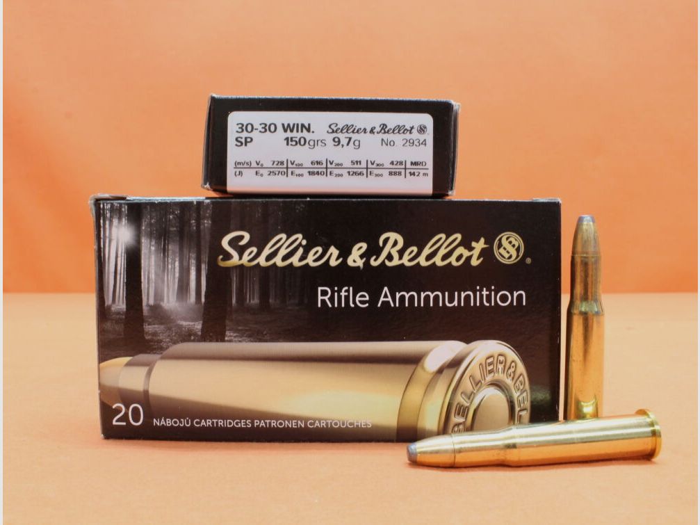 Sellier & Bellot Patrone .30-30Win S&B/ Sellier&Bellot 150grs SP (2934) VE 20 Patronen/ 9,7g Teilmantel