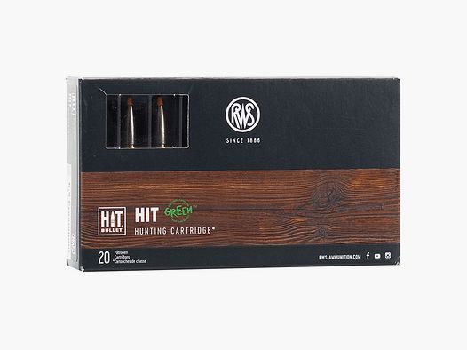 RWS 6,5 Creedmoor HIT Green 7,8g/120gr Cartucce per fucile senza piombo