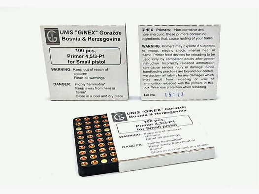 GINEX GINEX PICCOLO PISTOLA ACCENDITORE CAPSULE/PRIMER 5000 pezzi
