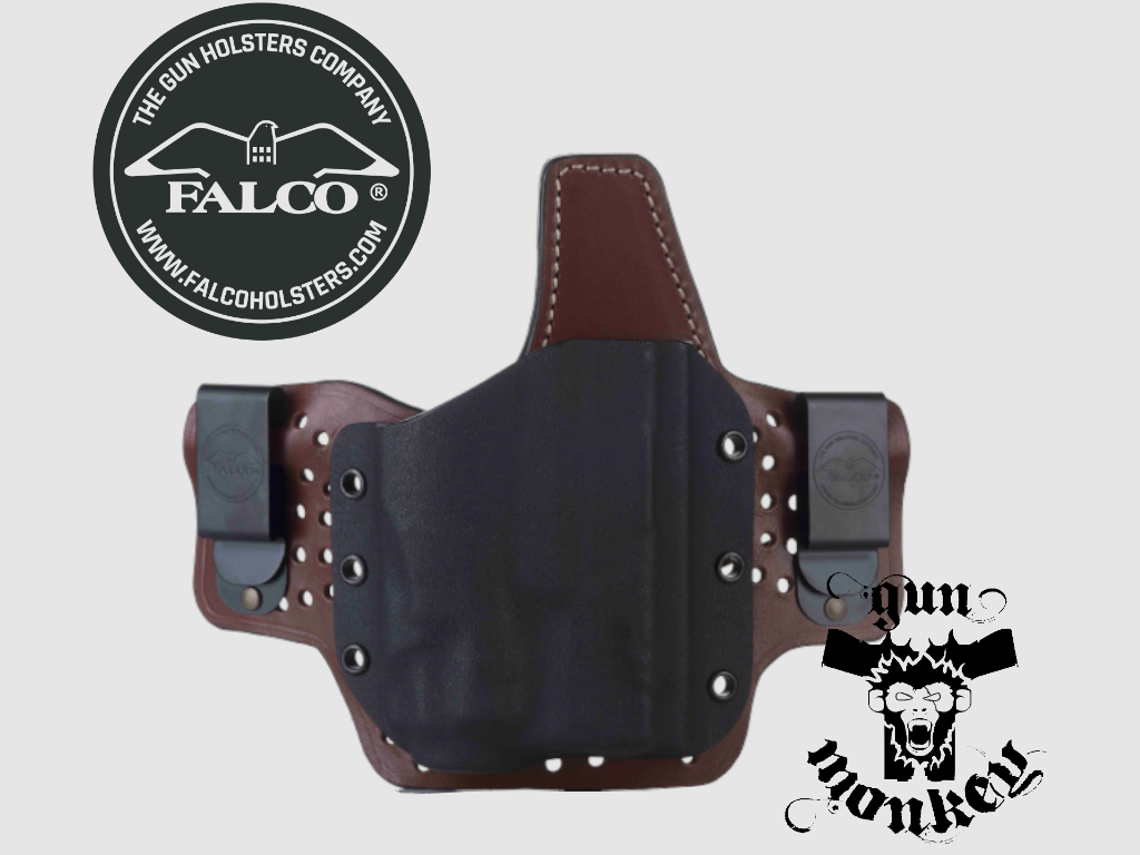 Kabura Falco Comfortable Hybrid IWB do GLOCK 19X + Olight Baldr mini praworęczna, mocowanie na pas 1,5"/40mm, kydex/skóra , czarna mod. (A116 L 2021), zdjęcie 1 z 2