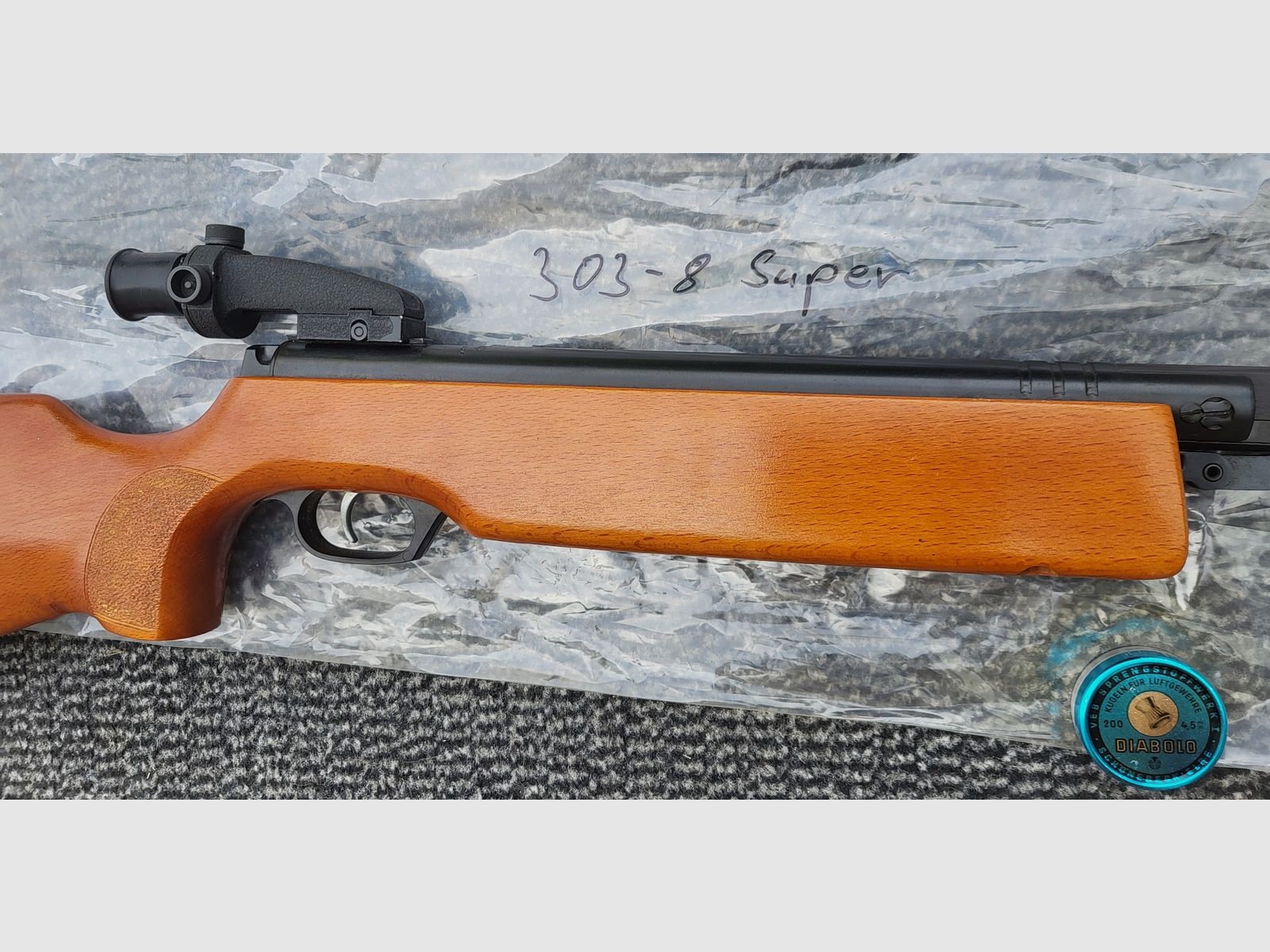 DDR Luftgewehr,Haenel 303 Super mit Diopter 
