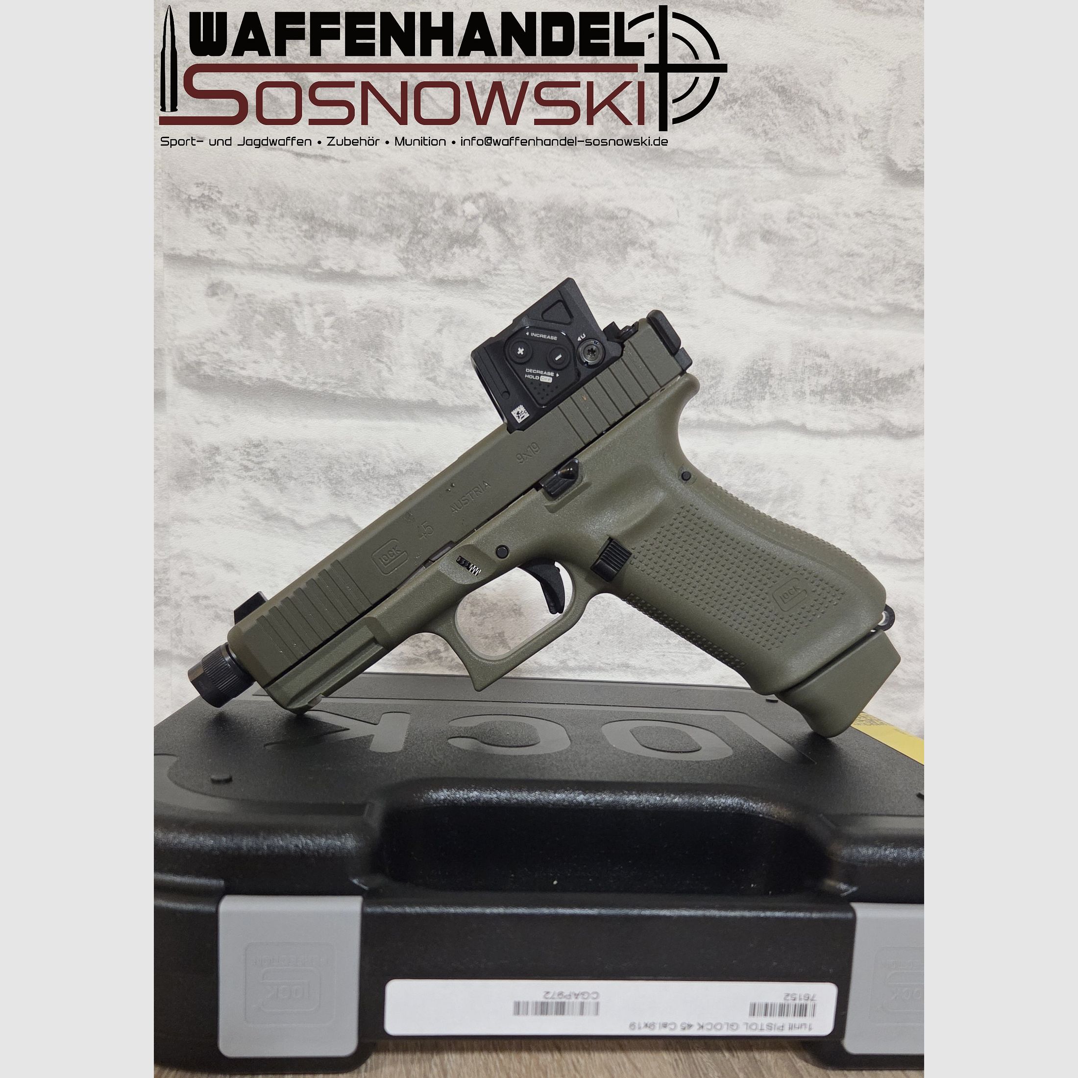 Pistole Glock 45 MOS/FS/GL A-CUT™ Hunter Combo / Aimpoint COA 9mm Luger