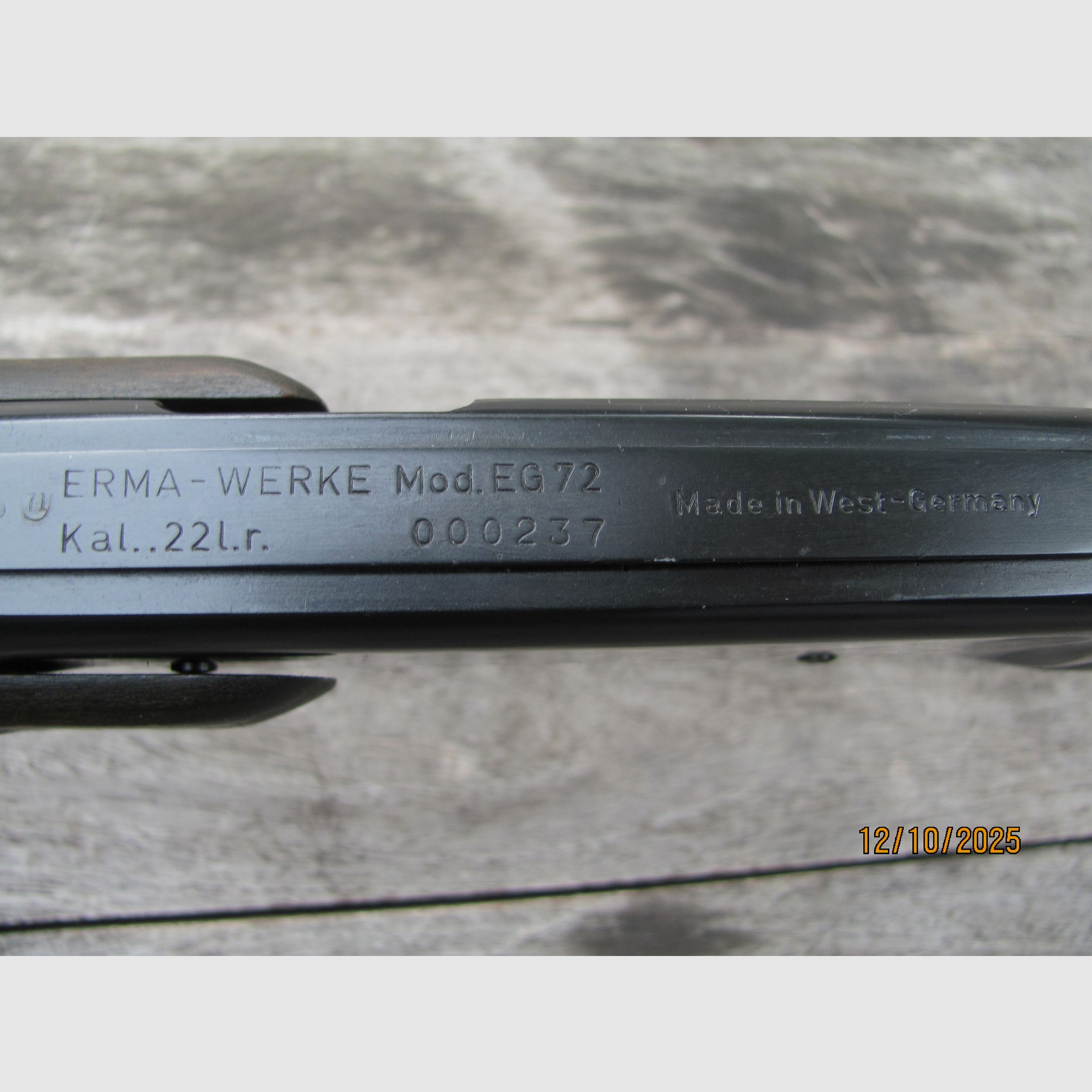 repetidor de acción de bombeo ERMA EG72 pieza de colección serie de producción 1 nº 0002xx