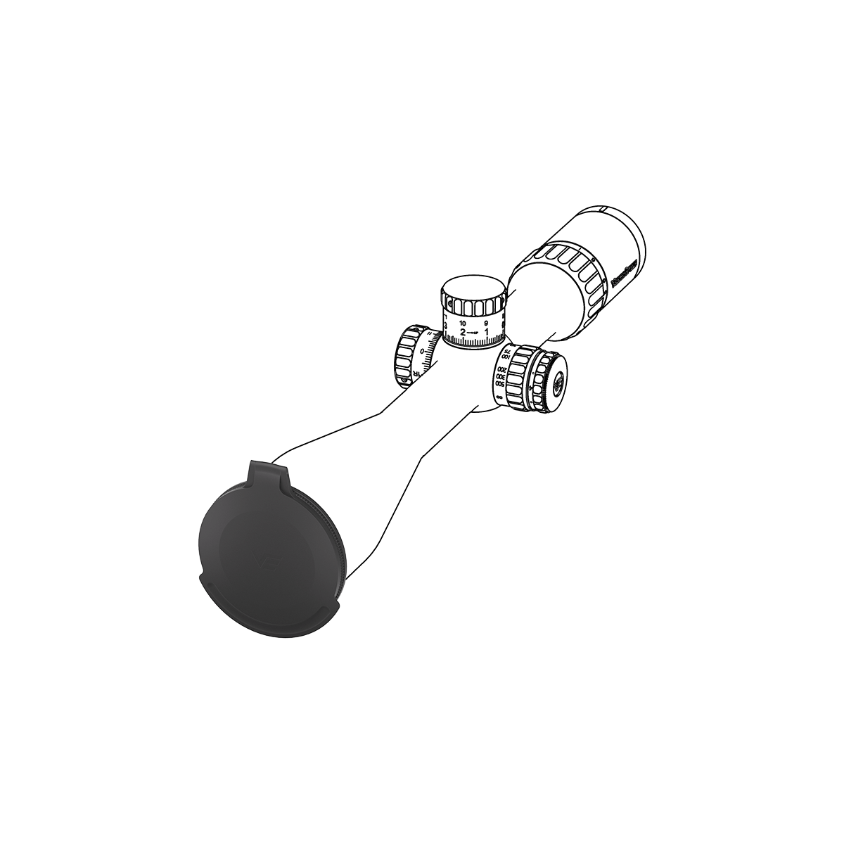 Couvercle rabattable en métal Vector pour lunette Continental de 56 mm, image 7 sur 10