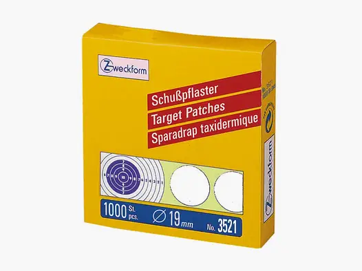 Pastilles de tir Ø 19 mm · 1 000 pièces · Blanches, marron ou grises