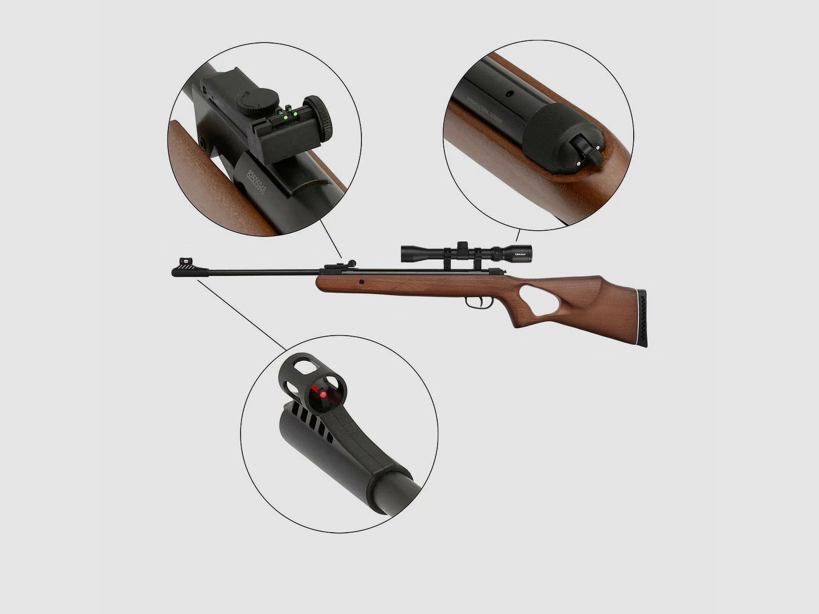 SET Diana 250 two-fifty Knicklauf Luftgewehr Kaliber 4,5 mm Diabolo (P18) + ZF 3-9x32