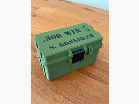Ammunition box 8x57 Ammo Box cartridges reloading 50 rounds customizable lockable optional magnetic & with RFID chip for data