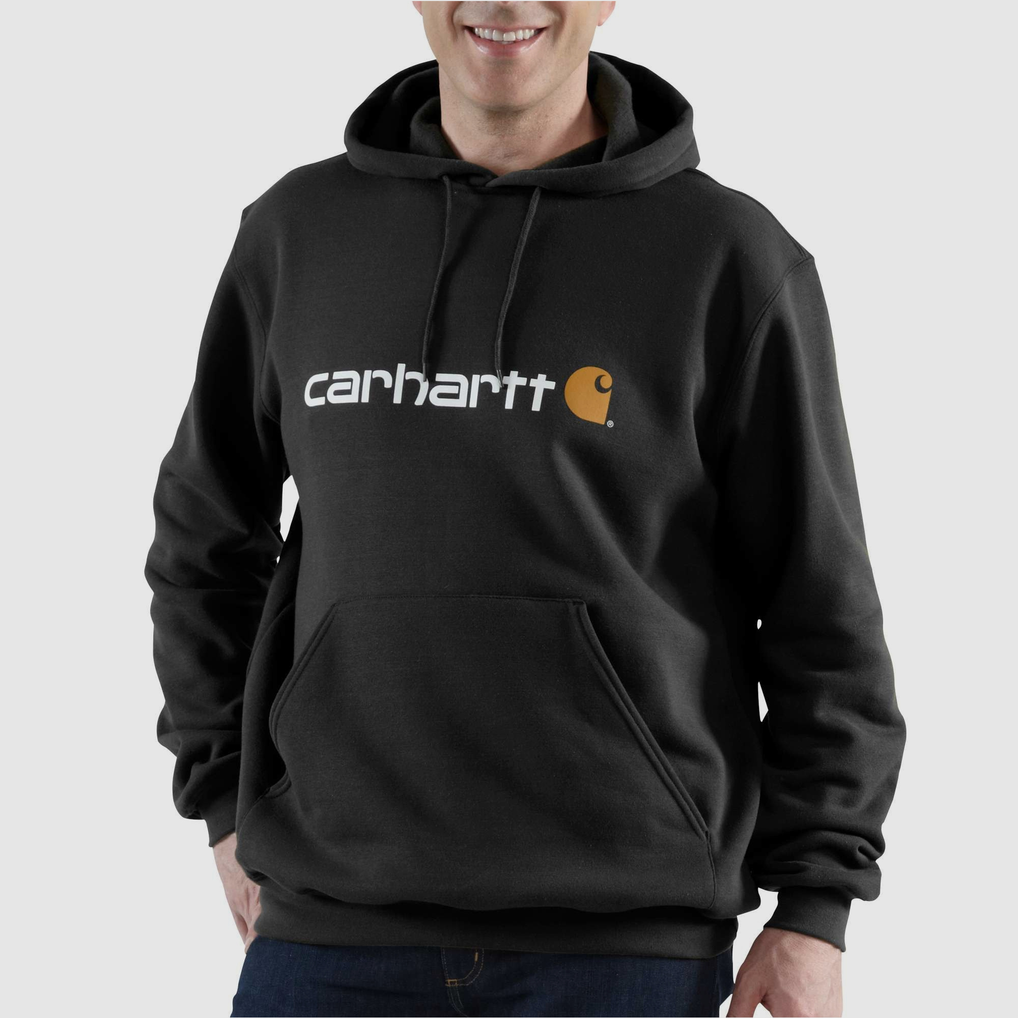 Carhartt Signature Logo Hoodie Men Black M
