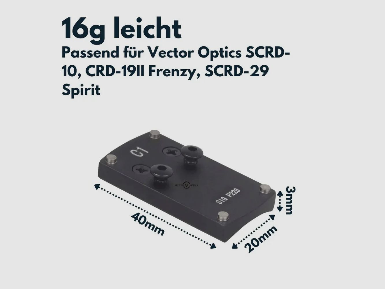 Vector Optics SCRDM-03 SIG P226 Montage für Reflexvisiere mit TEK (Docter Sight) Footprint