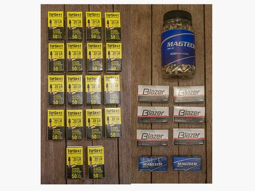 .22LR Munition Konvolut - Drei Hersteller TopShot, Magtech, CSI Blazer
