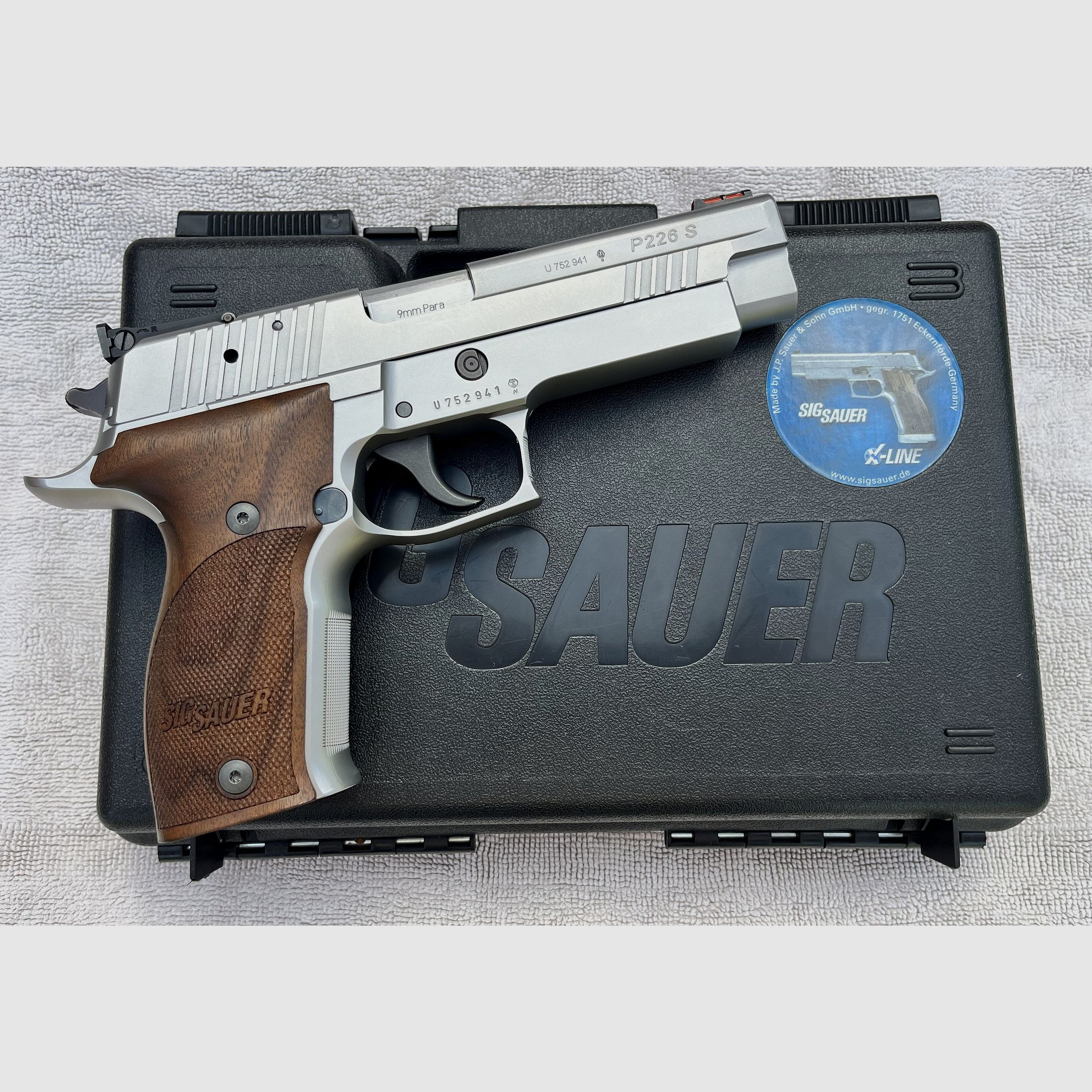 SIG Sauer P226 S / primera X-Line alemana / primera generación X-Five, Eckernförde 9 mm Para, amplio accesorio