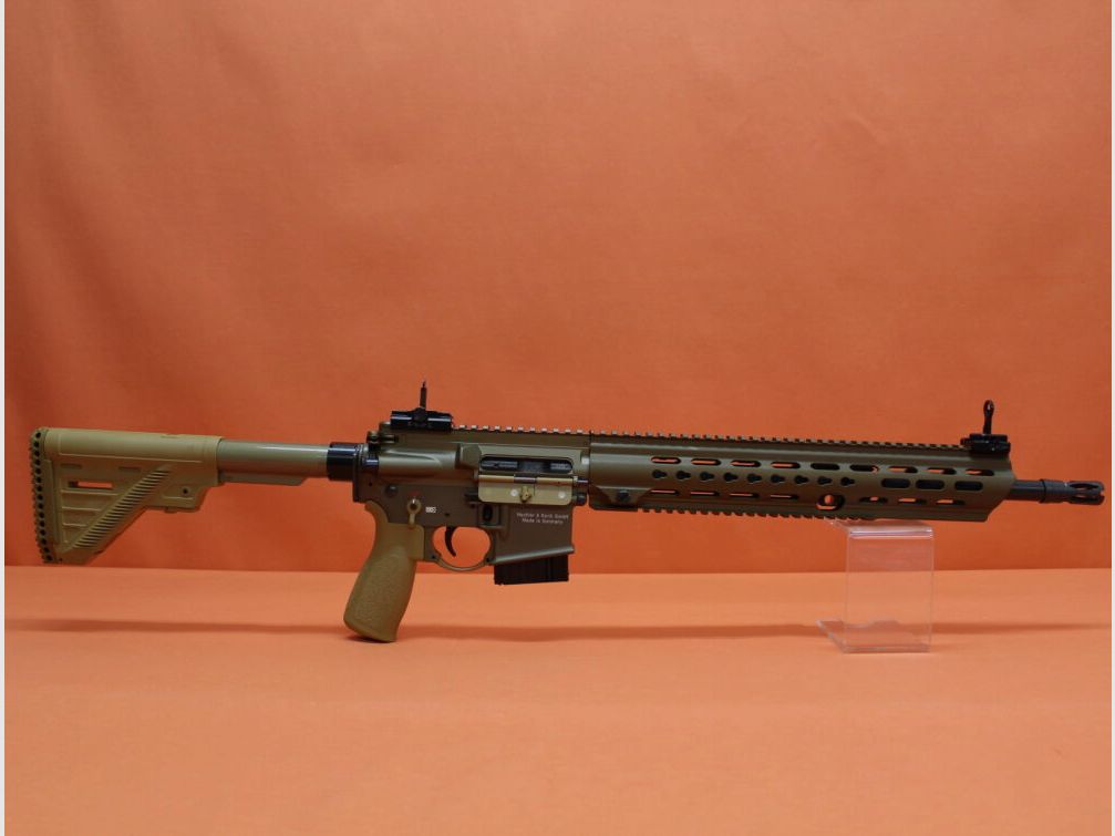 Heckler&Koch Ha.Büchse .223Rem Heckler&Koch/H&K MR223 A3 16,5" Lauf RAL8000 HKey L, Gas-Piston-System AR-15/HK416