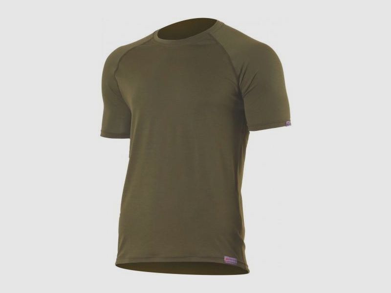 Lasting Merino T-Shirt Męski Model Quido - Dark Olive, zdjęcie 2 z 4