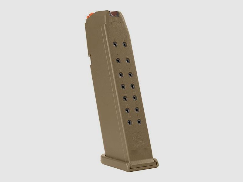 Glock Magazin G17 – 9mm Luger – 17 Schuss – Coyote/Orange