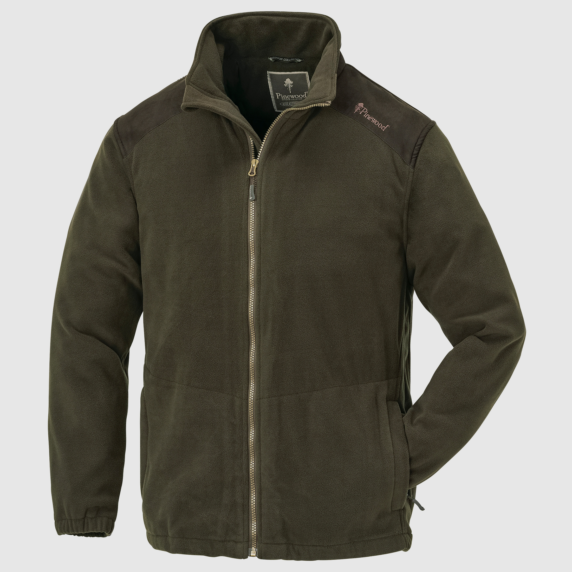 Pinewood Fleecejacke Retriever dunkeloliv/Wildlederbraun