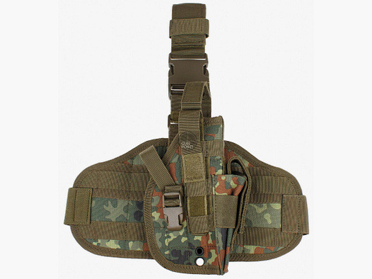 Pistolenbeinholster, MOLLE",rechts, flecktarn"