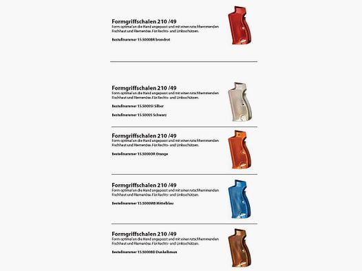 Wyss Waffen Wyss plaquettes de crosse profilées Pist49 SIG P210 avec anneau de bretelle, noires