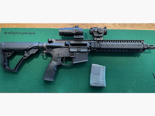 neuwertige Daniel Defense MK 18 10,3" Lauf, Aimpoint H2 & Falke B3X Magnifier