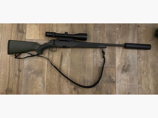 Steyr Mannlicher Repetierbüchse SM12 SX – .30/06 Spr. – ZEISS Victory HT 3-12x56 – Dentler Montage – Schalldämpfer – Komplettpaket