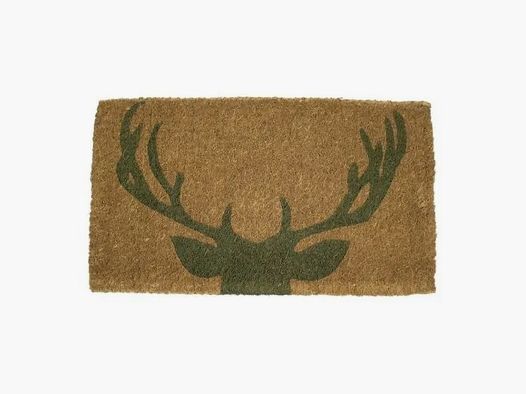 Mars & More Kokosmatte handgewebt Hirsch grün 75 cm