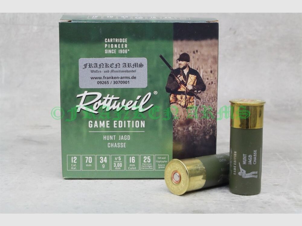 Rottweil Game Edition HUNTING 12/70 3.0mm 25 pieces bulk prices