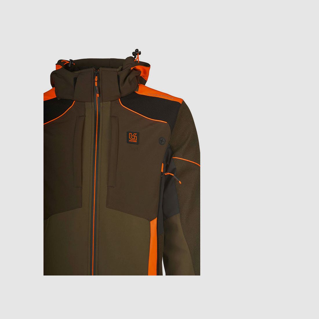 JACKET – UNIVERS – HUNTING K2 SOFTSHELL U-TEX Green/Orange, image 5 of 6