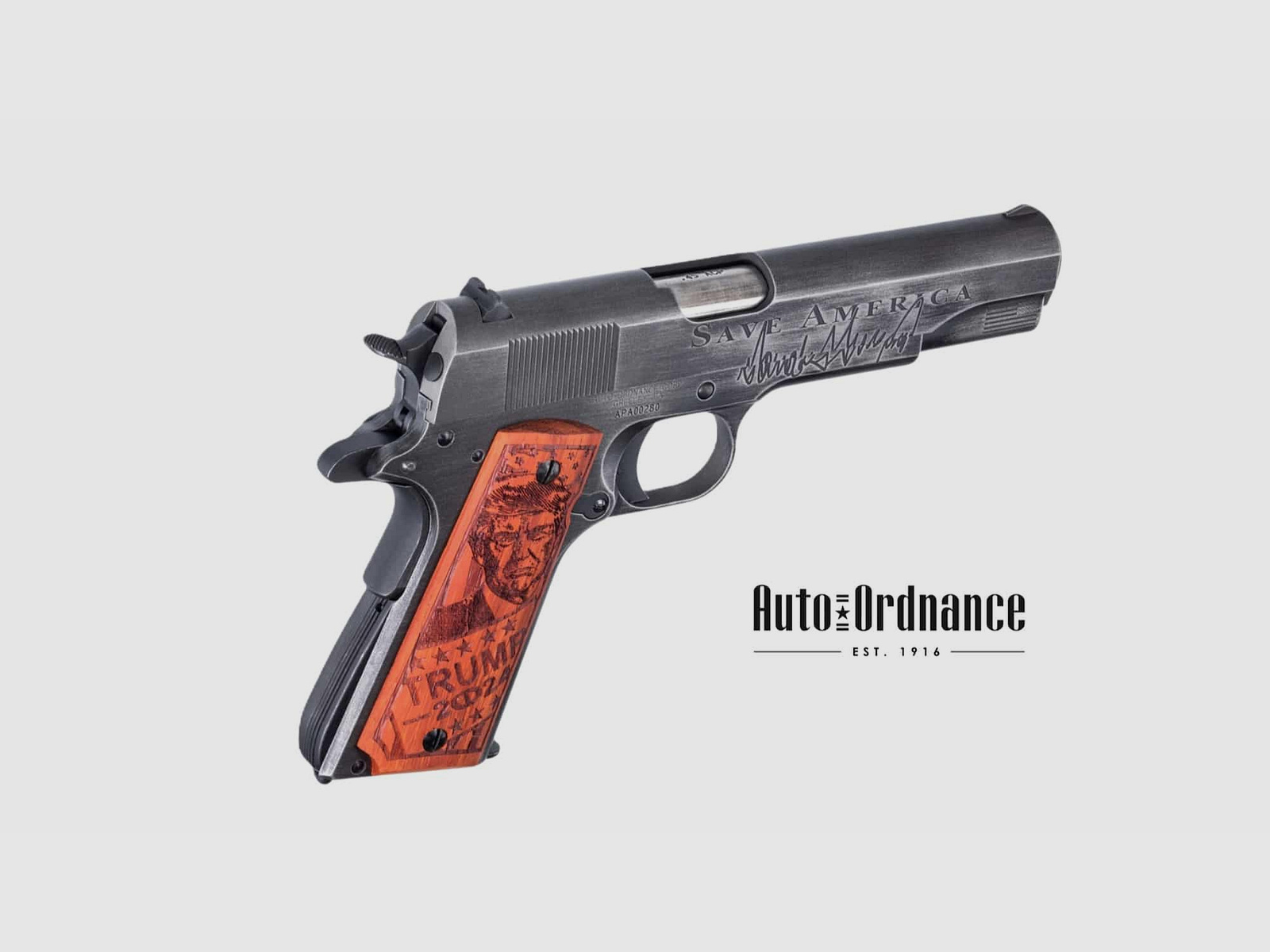 Auto-Ordnance 1911A1 Trump 5″ Salva l'America .45 ACP