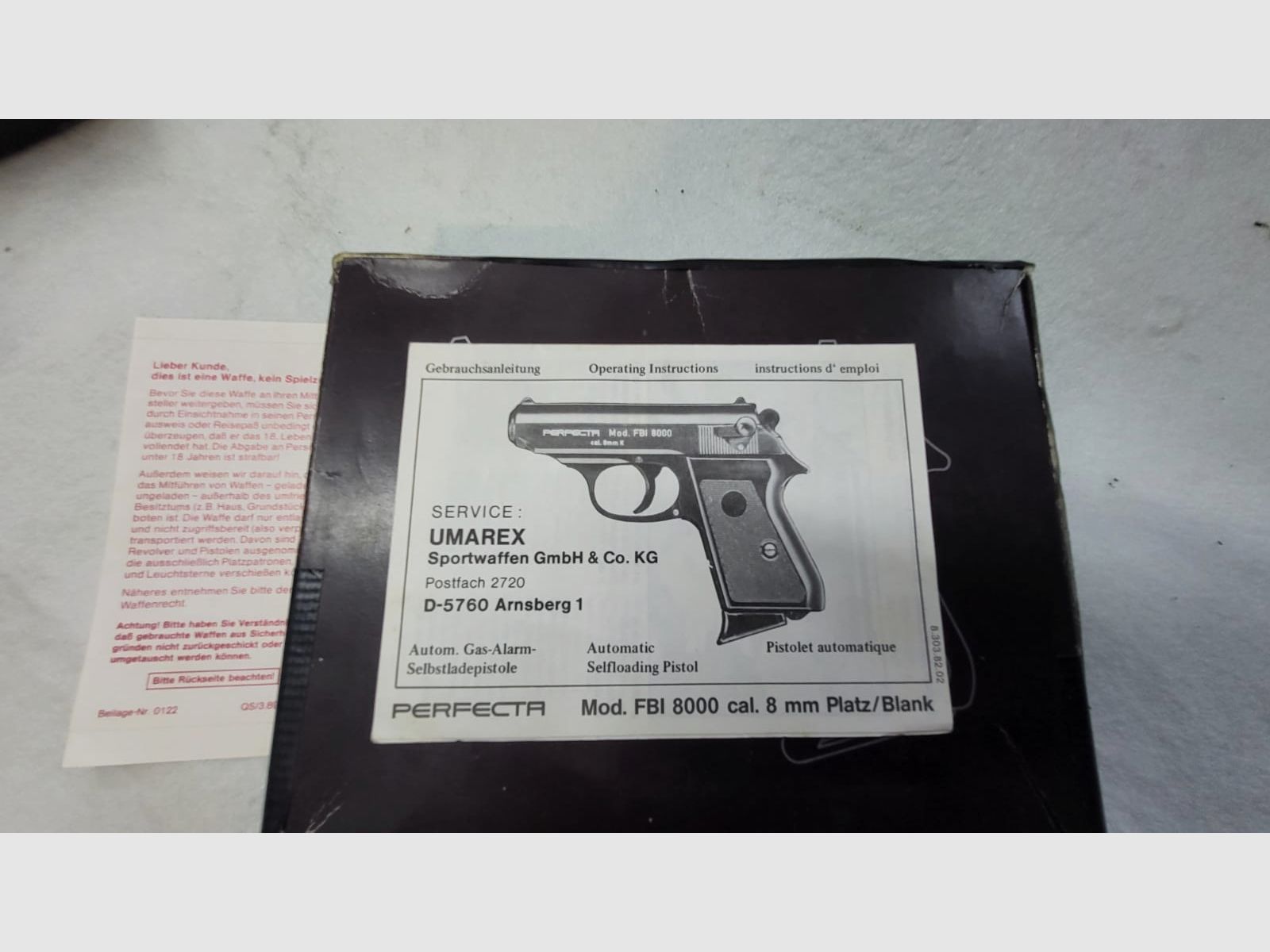   Schreckschusspistole Perfecta Mod.FBI  8000 cal. 8mm Platz 