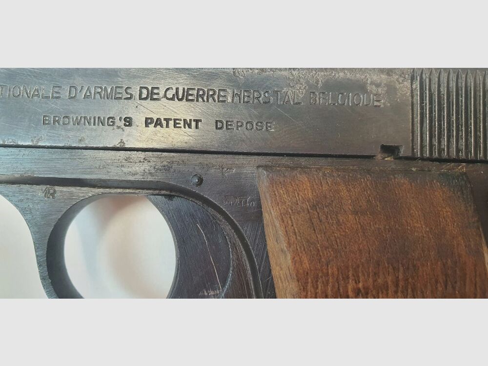 FABRIQUE NATIONALE D'ARMES DE GUERRE HERSTAL BELGIQUE! Przedmiot kolekcjonerski! Pistolet samopowtarzalny FN - 7.65mm Browning - Broń trofealna, zdjęcie 6 z 10